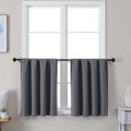 Simplebrand Ava Grey Short 30 Inches Blackout Curtain 2 Panels Set, Half Window Rod Pocket Privacy Curtain Tiers for Kitchen, Curtains Blac…