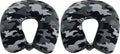 WorldsBest Wolf Essentials Adult Cozy Soft Microfiber Neck Pillow, Compact, Perfect for Plane or Car Travel, Black Camo (Pack of 2) Black