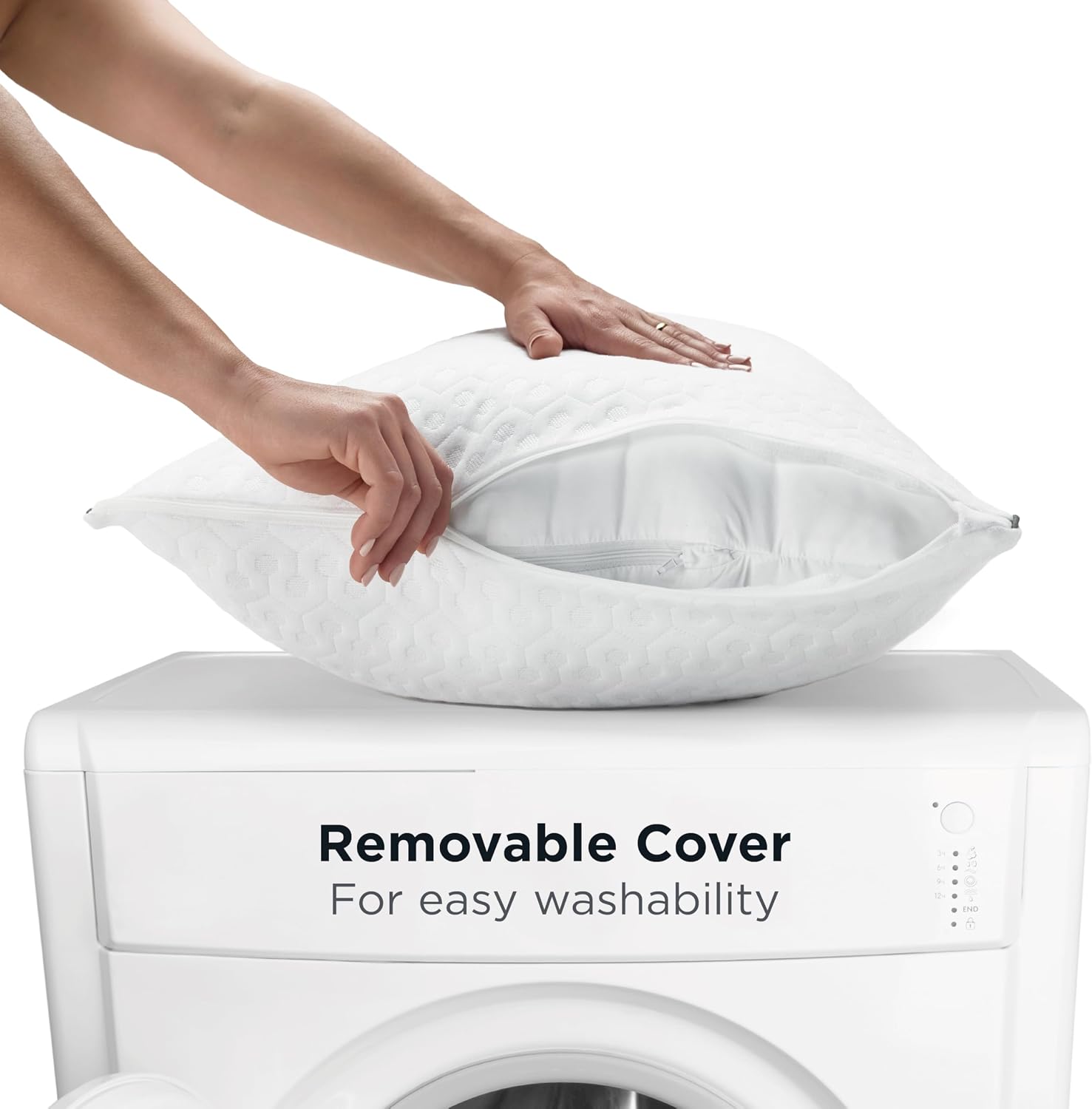 AllerEase Platinum 2-in-1 Adjustable Pillow, CleanBoost Allergen Barrier, Extra Fill, Standard/Queen - 2 Pack 2 Pack White