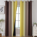 Estelartextiler Estelar Textiler Brown and Yellow Gradient Blackout Curtains for Bedroom, Thermal Insulated Ombre Blackout Drapes, Full Lig…