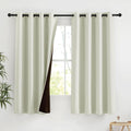 NICETOWN Light Beige Room Darkening Curtains 63 Inches Long for Kids Bedroom, Thermal Insulated Blackout Plylux Curtains & Drapes for…