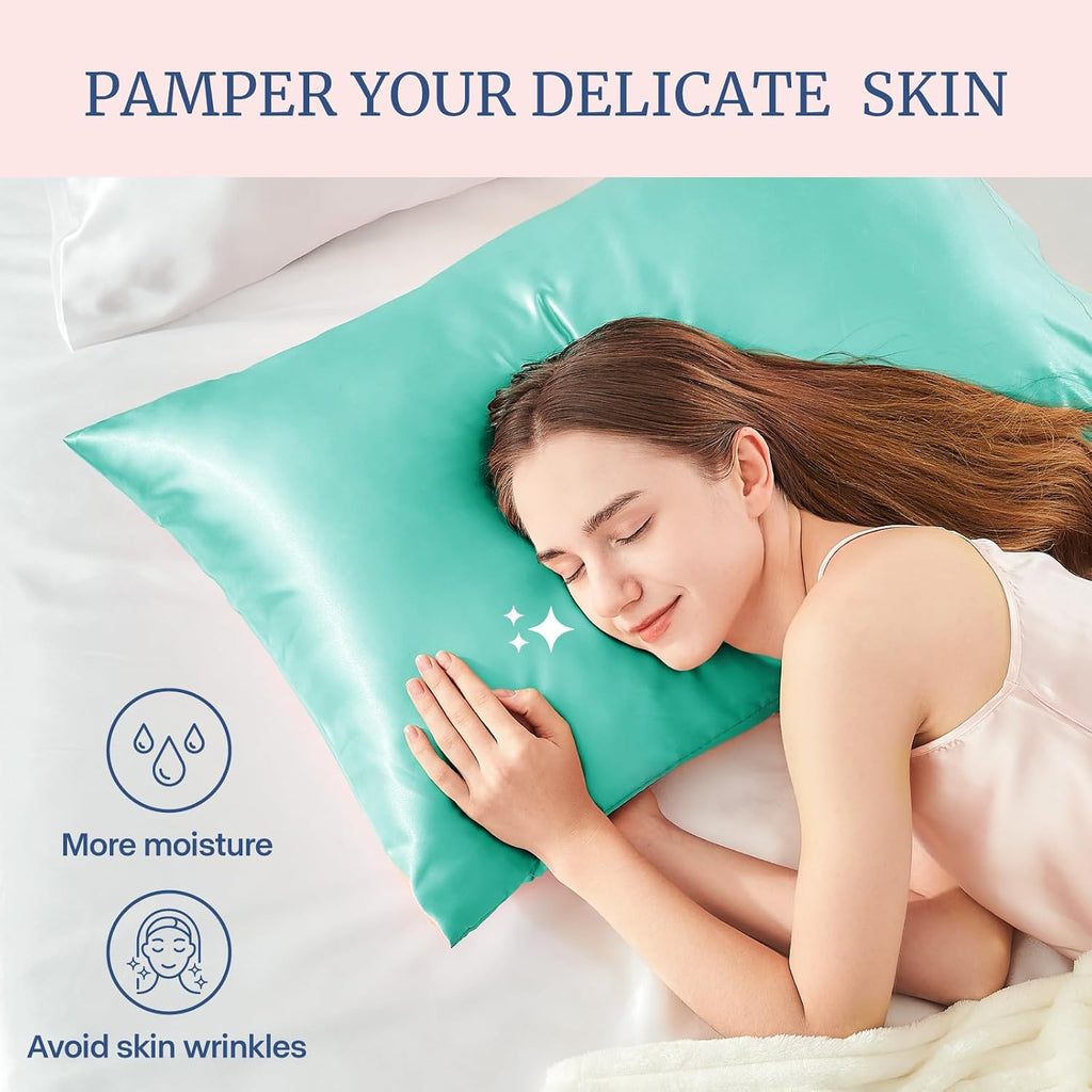 Bedelite Satin Pillowcase for Hair and Skin, Super Soft and Cooling Similar to Silk Pillow Cases 2 Pack with Envelope Closure, Gift for Wom…