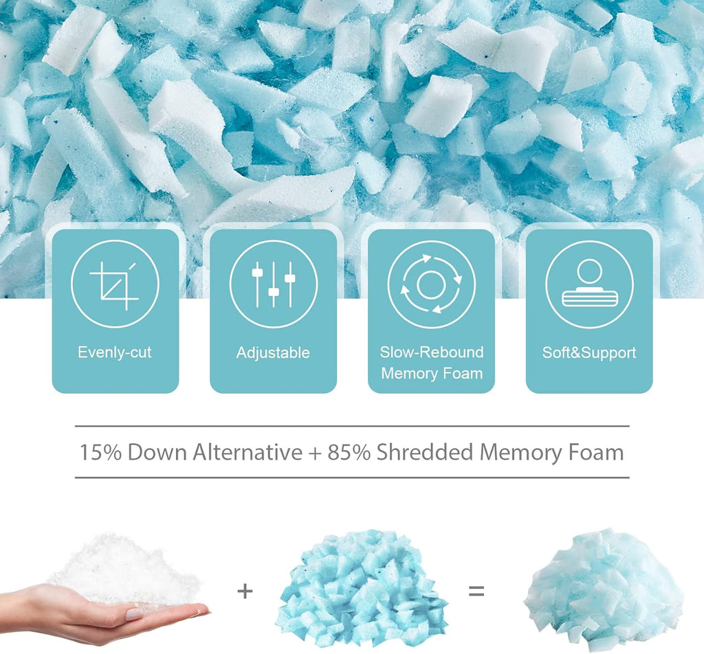 Meoflaw Cooling Pillows Standard Size Set of 2, Shredded Memory Foam Bed Pillows for Sleeping, Standard Pillows for Back & Side…