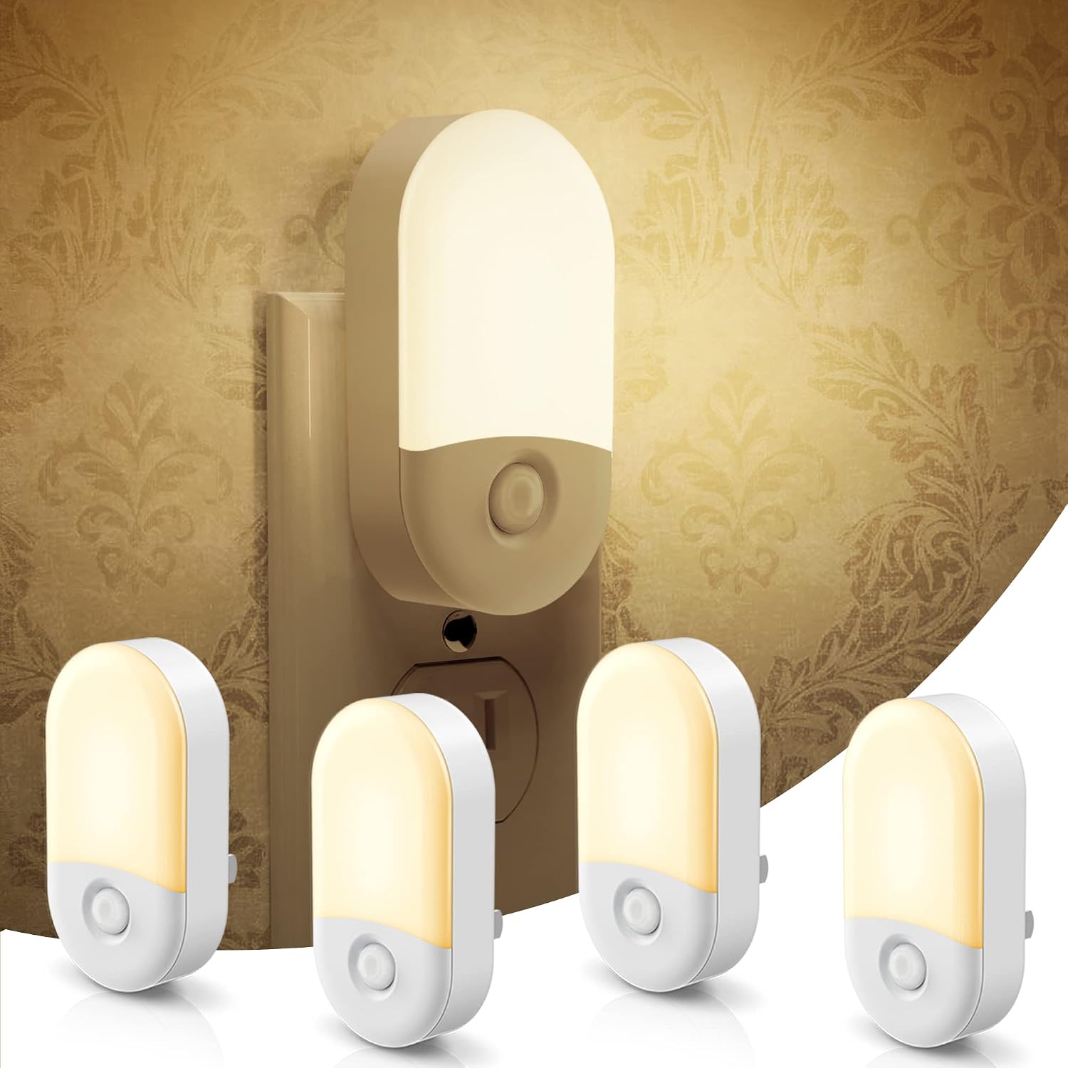 L LOHAS LED Night Lights Plug into Wall, [4 Pack] LED Night Light with Light Sensors, 30/60LM Nightlights for Kids Room, Soft White…