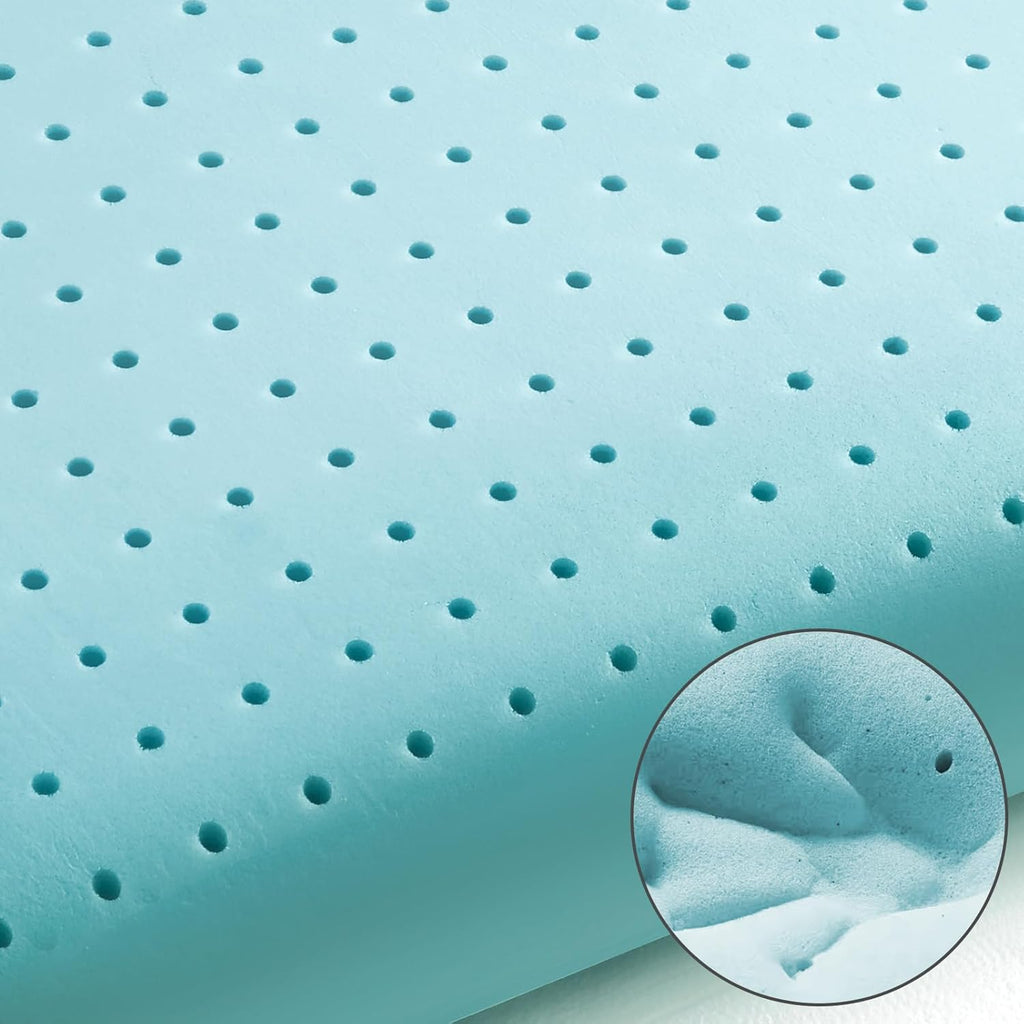 Soft Memory Foam Pillow, Gel Pillow for Back and Side Sleeper, Medium-Soft,150 Breathable Holes, Oeko-TEX & CertiPUR-US…
