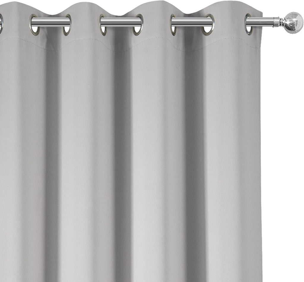 Lemomo Blackout Curtains 52 x 84 inch/Light Grey Curtains Set of 2 Panels/Thermal Insulated Room Darkening Bedroom Curtains 84 inch Grey