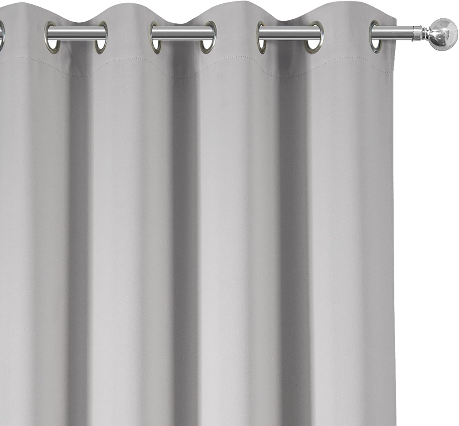 Lemomo Blackout Curtains 52 x 84 inch/Light Grey Curtains Set of 2 Panels/Thermal Insulated Room Darkening Bedroom Curtains 84 inch Grey