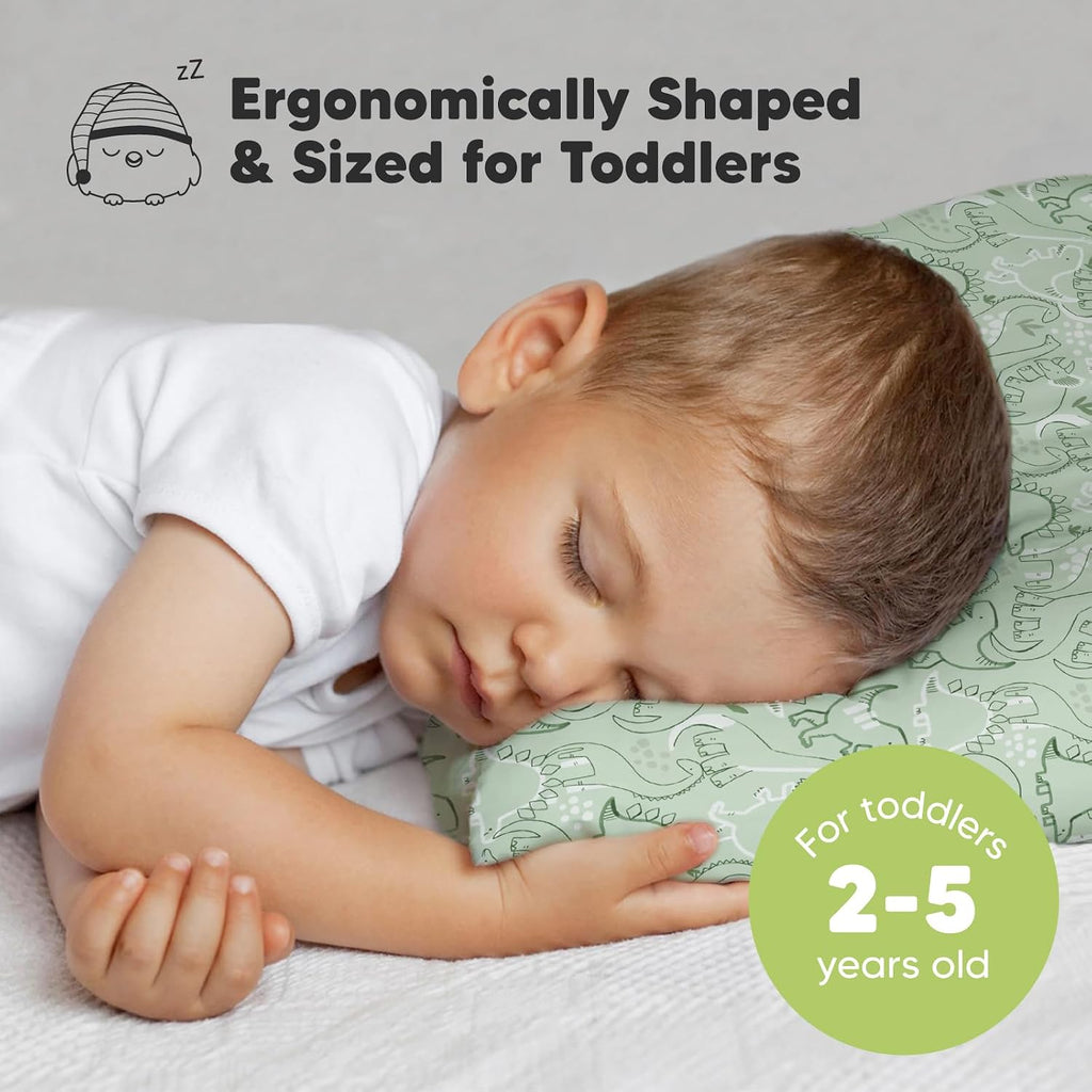 Toddler Pillow with Pillowcase - 13x18 My Little Dreamy Kids Travel Bed Pillows for Sleeping, Organic Cotton Small Pillowcase, Soft &…