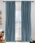 100BlackoutShield 100% Blackout Shield Linen Blackout Curtains for Bedroom 108 Inches Long, Back Tab/Rod Pocket Living Room Drapes, Thermal…