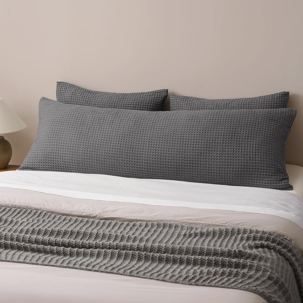Phf Ultra Soft Waffle Weave Body Pillowcase with Zipper, No Insert, 1Pack 20" x 54" Pillow Sham, Breathable & Skin-Friendly Body Pillow cas…
