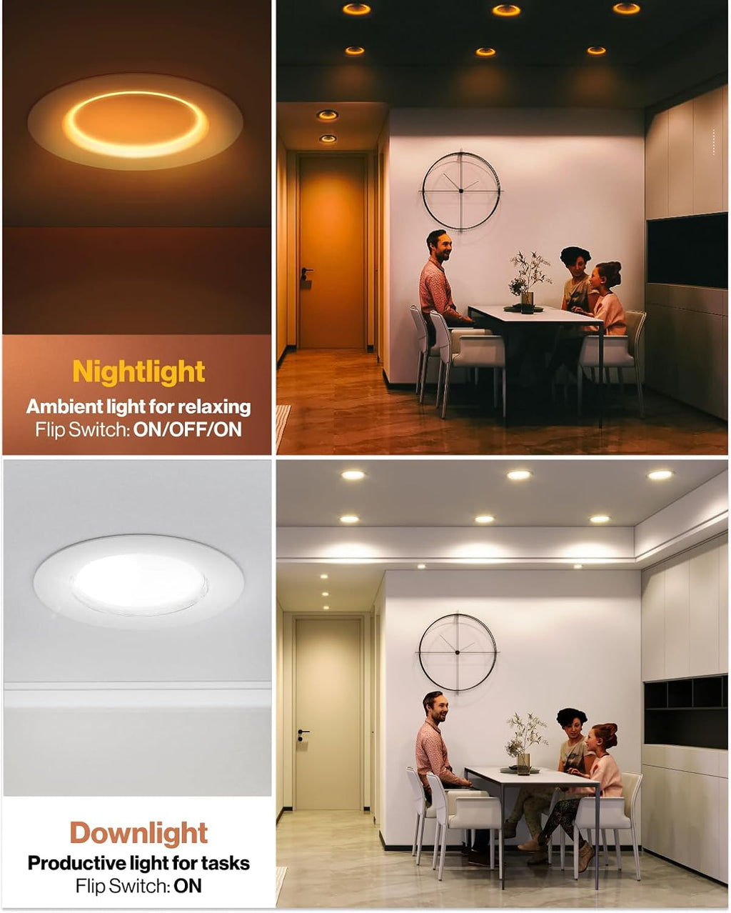 Sunco 6 Pack 6 Inch LED Retrofit Night Light Recessed Downlight, 1000 Lumens, 2700K/3000K/4000K/5000K/6000K CCT Selectable, 12W, 120V…