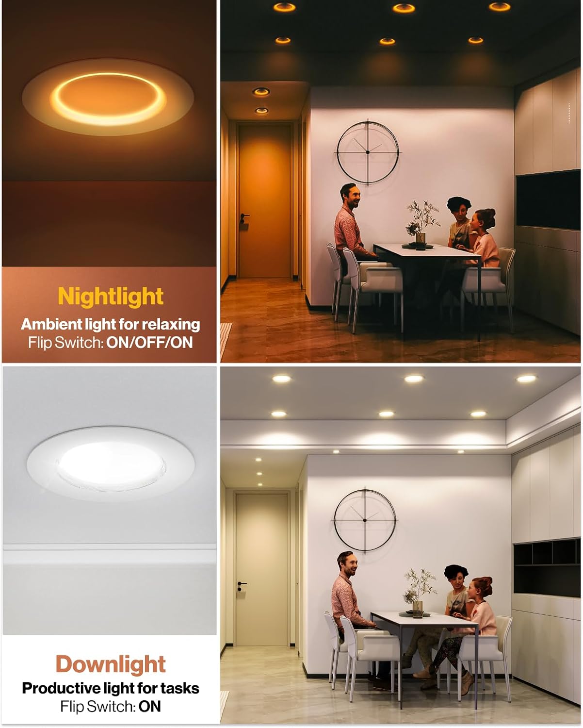 Sunco 6 Pack 6 Inch LED Retrofit Night Light Recessed Downlight, 1000 Lumens, 2700K/3000K/4000K/5000K/6000K CCT Selectable, 12W, 120V…