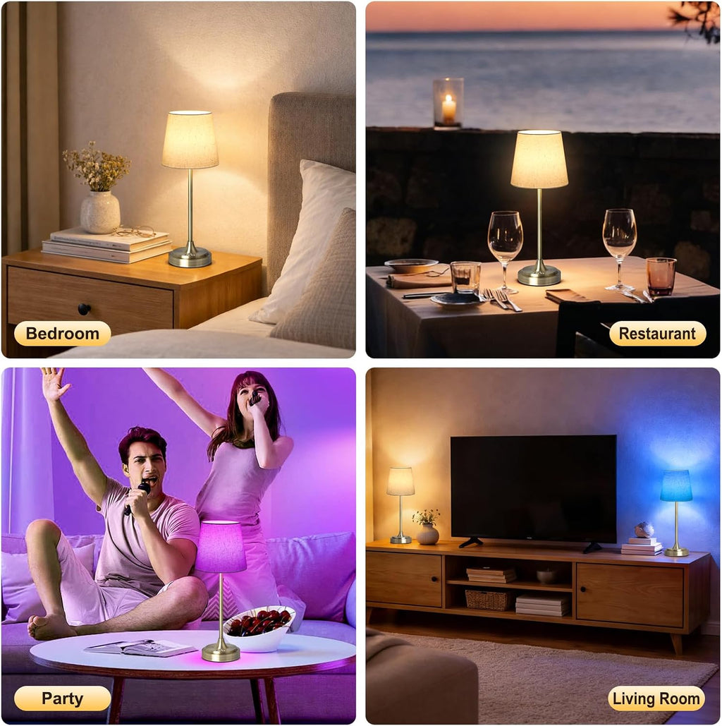 Wowag Cordless Table Lamp Rechargeable,5000mAh Battery Operated Desk Lamp,3 Colors & 7 RGB Stepless Dimmable, Touch Ambient Light for…