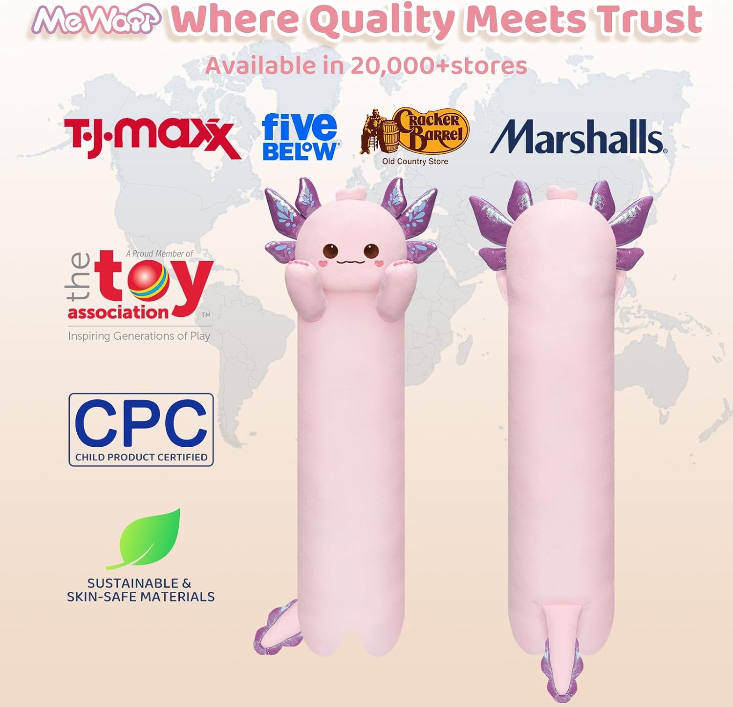 Mewaii Artist-Designed Ultra Soft Plush Long Body Pillow, Extra Stuffing for Comfort, Premium Quality Stuffed Animal Gift for Girlfriend…