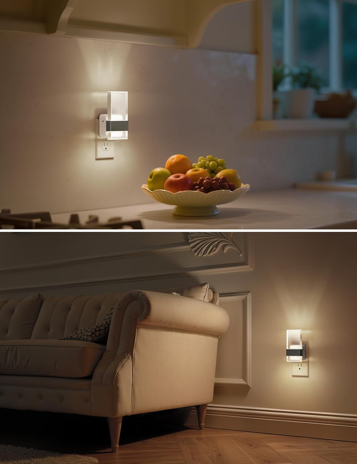 L LOHAS LED Night Light, Night Lights Plug Into Wall, 2 Pack Decorative Nightlight with Light Sensor, 0-100LM Dimmable Nightlights…