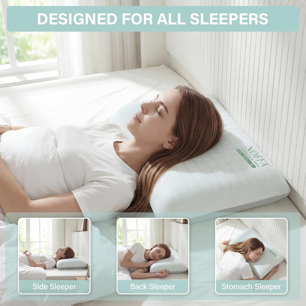 Cooling Memory Foam Pillow, Bed Pillow, Medium Soft Feel Neck Pillow for Sleeping, Memory Foam Pillows for Sleeping Side, Back & Stomach…