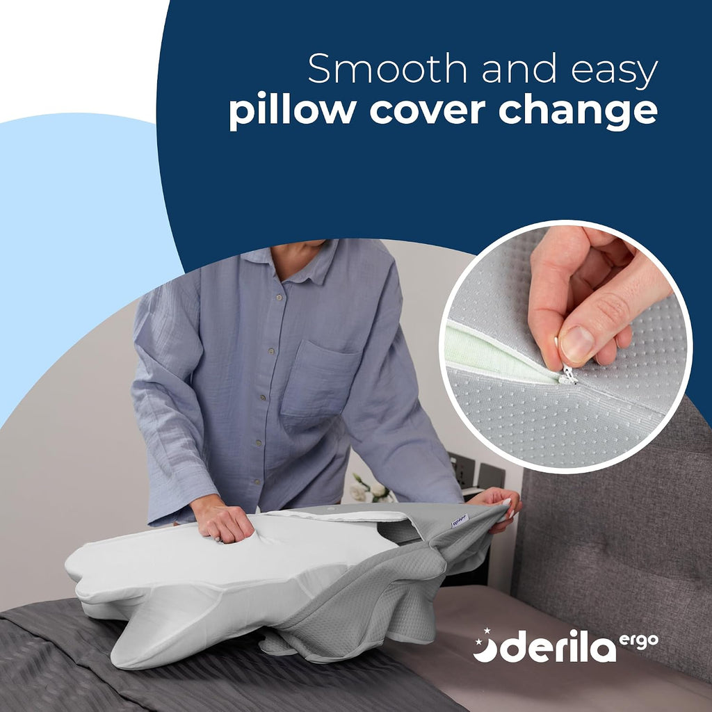 Derila | MemoryFoamPillow Derila Ergo Thermal Pillow Cover for Cervical Neck Pillow – Cooling Pillowcase for Memory Foam Pillow