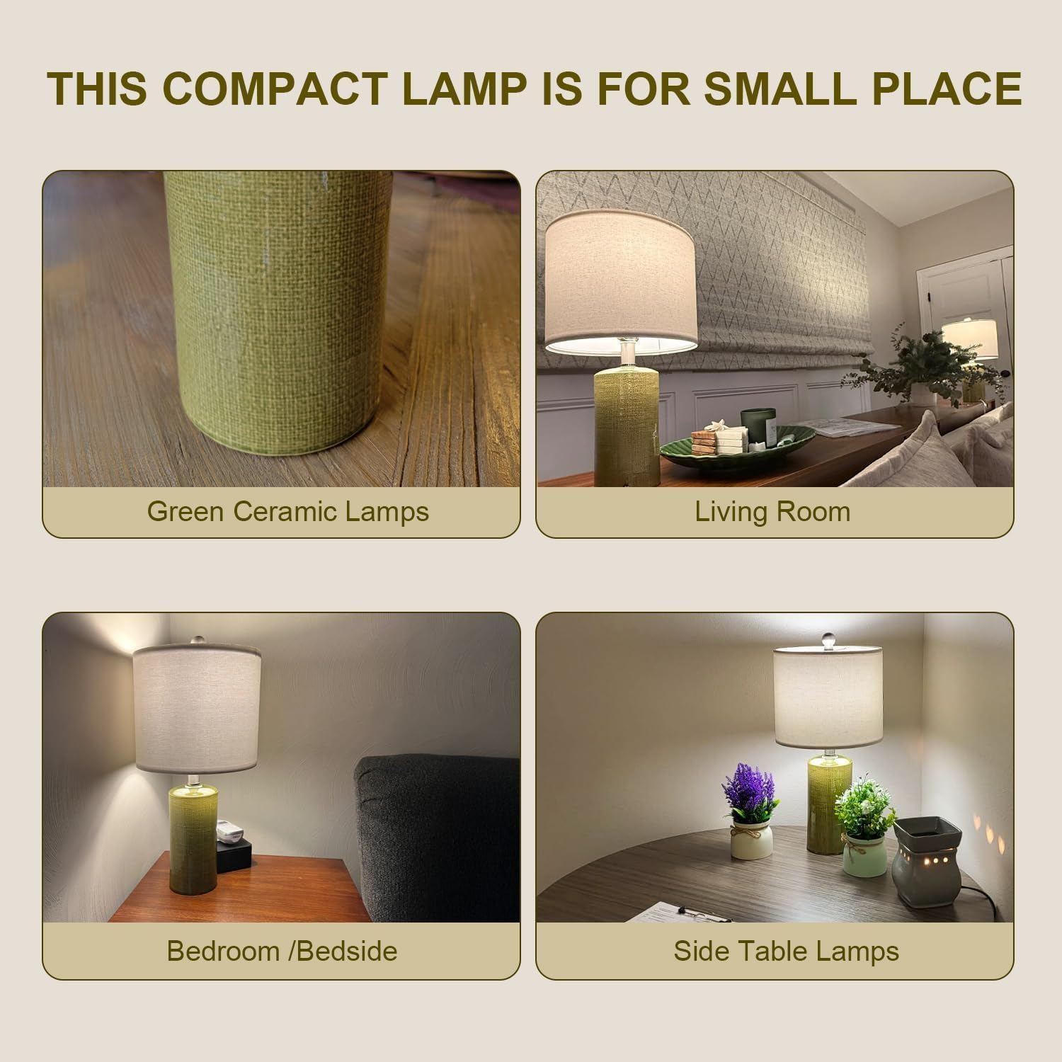 G-SAFAVA 20.25" Small Single Table Lamp for Bedroom Modern Ceramic Nightstand Lamp Farmhouse Bedside Lamp Boho Living Room End Side Table…