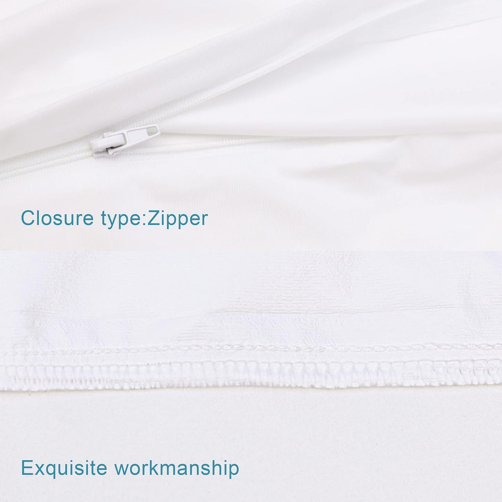 Ntbay 4 Pack Zippered Waterproof Standard Pillow Protectors, Super Soft Quiet Zip Pillow Protectors, 20x26 Inches Jersey Pure White Waterpr…