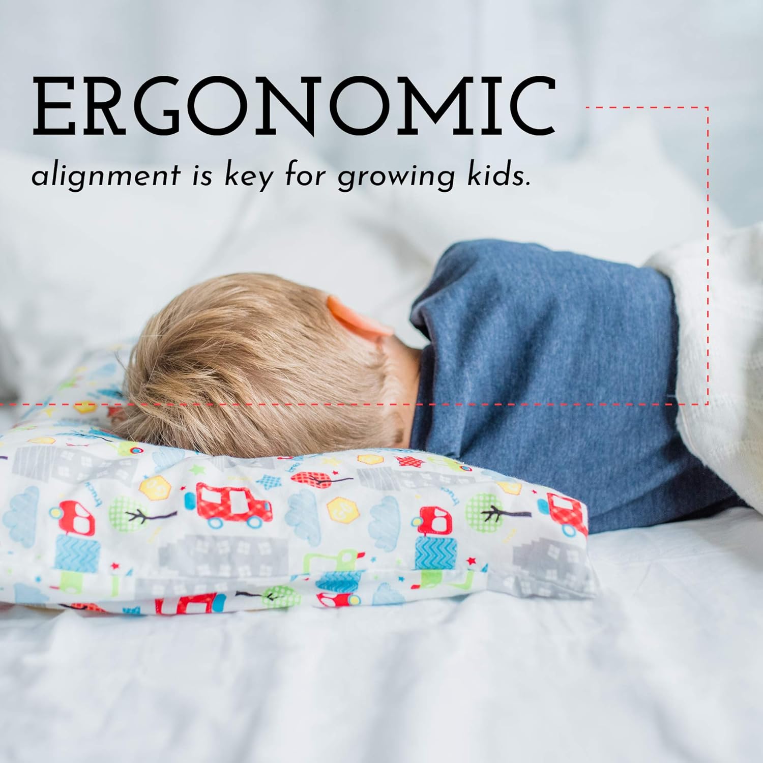 LittleSleepyHead Toddler Pillow 13x18 for Sleeping – Kids Pillow for Toddler Bed, Travel, Daycare & Preschool – Soft Hypoallergenic Cotton…