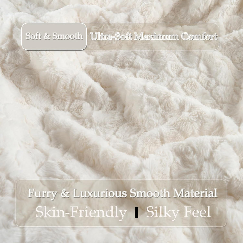 HKMR Fluffy Faux Rabbit Fur Body Pillow, Memory Foam Pregnancy Pillow for Side Sleep Body Pillow,20x54 Long Pillow for Adults-Beige 2…