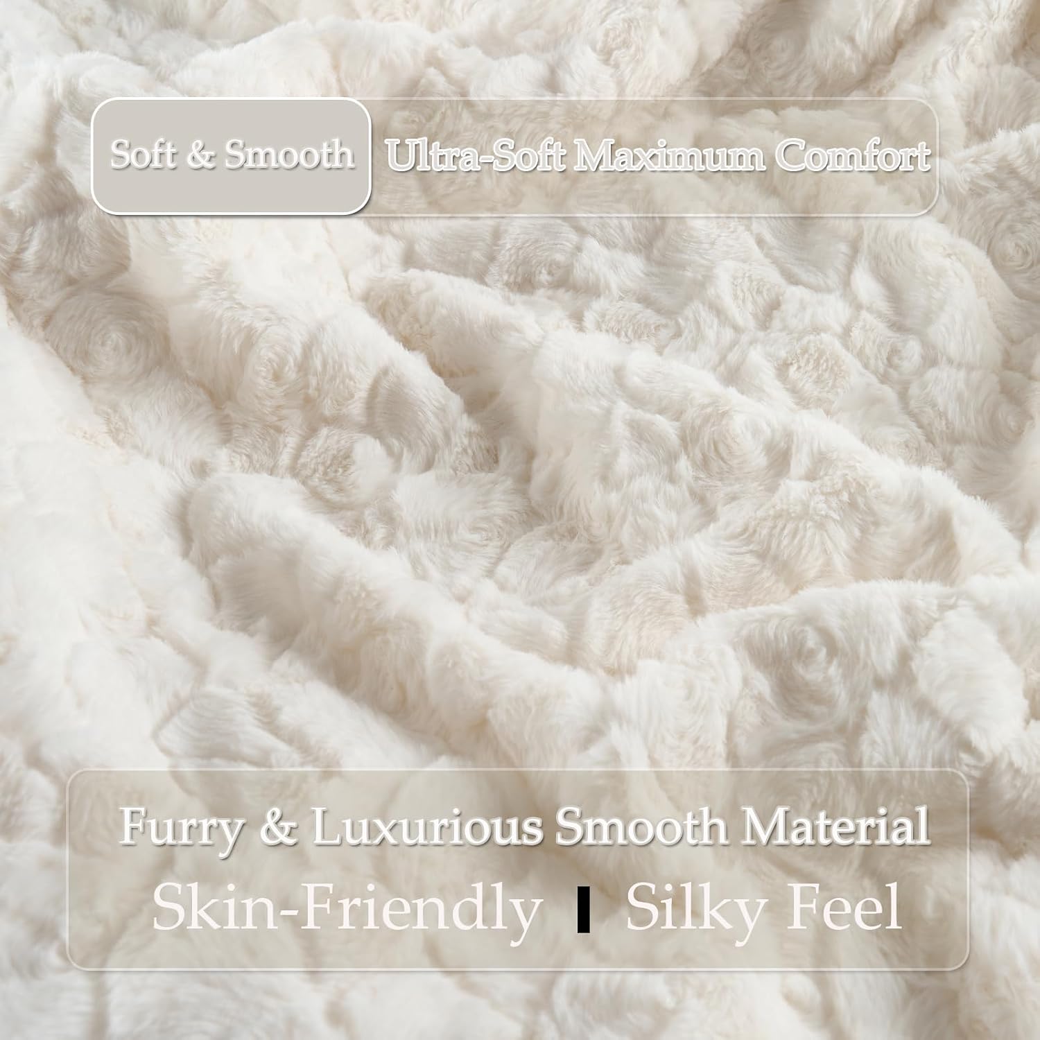 HKMR Fluffy Faux Rabbit Fur Body Pillow, Memory Foam Pregnancy Pillow for Side Sleep Body Pillow,20x54 Long Pillow for Adults-Beige 2…
