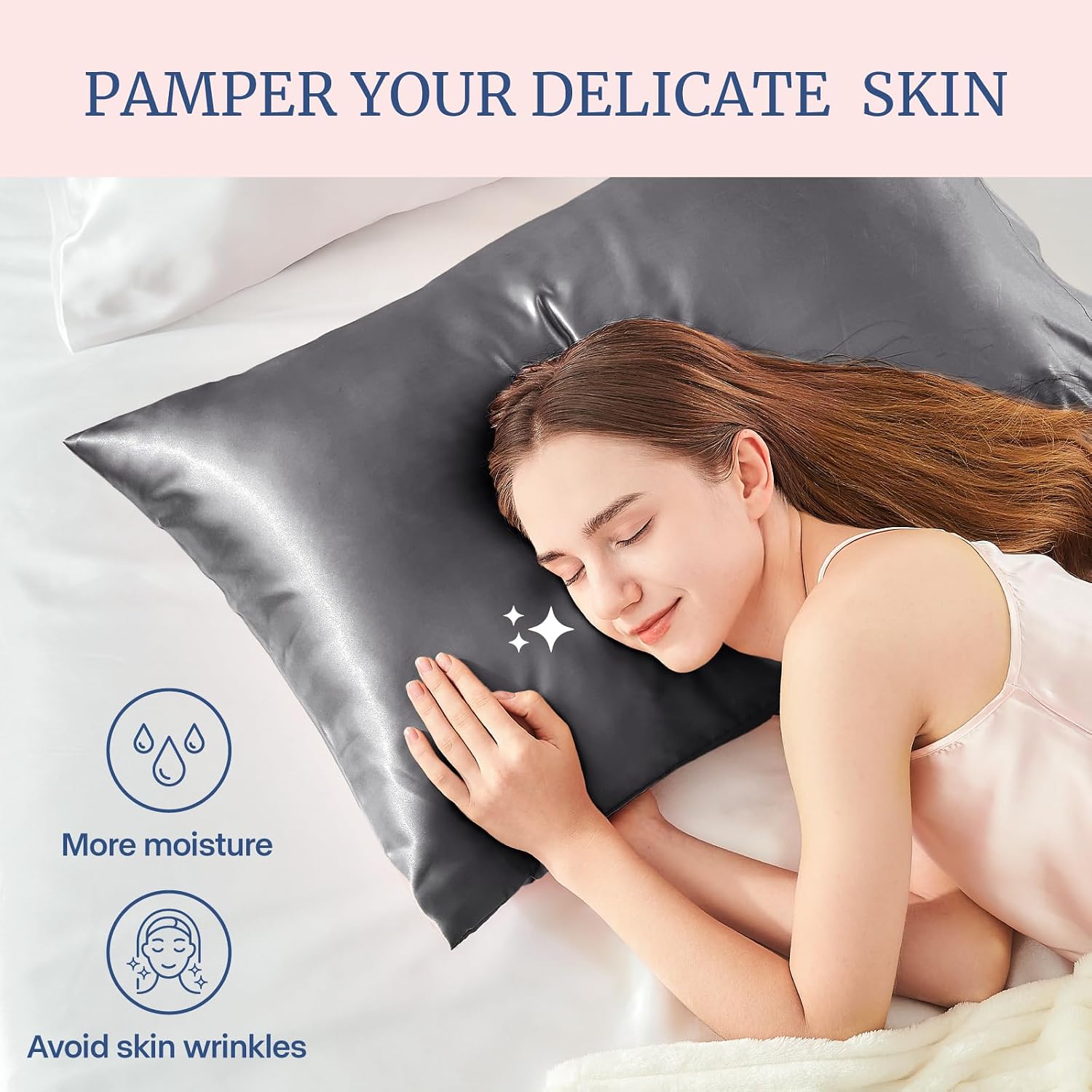 Bedelite Satin Pillowcase for Hair and Skin, Super Soft Similar to Silk Pillow Cases 4 Pack with Envelope Closure, Cooling Pillowcases for…