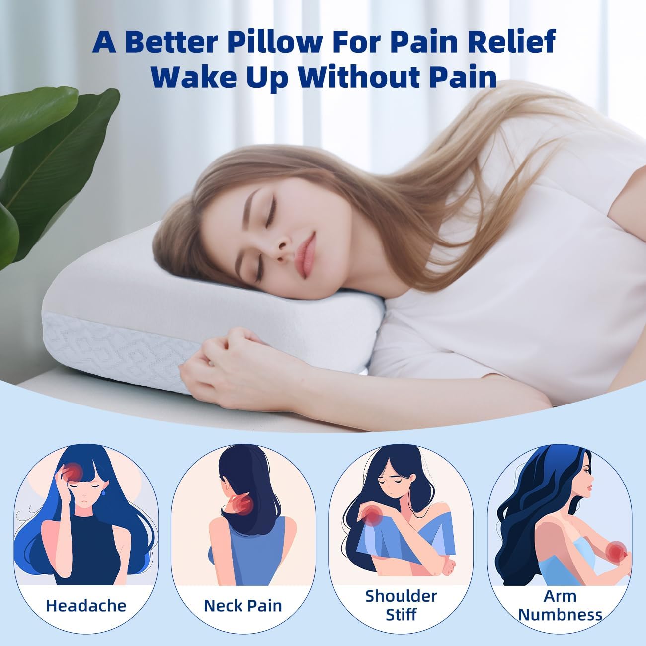 Lofe Adjustable Memory Foam Pillow - 4 Height from 1.2 to 4.8in, Cervical Pillow for Neck, CertiPUR-US Neck Support Pillow for Side Sleepe…