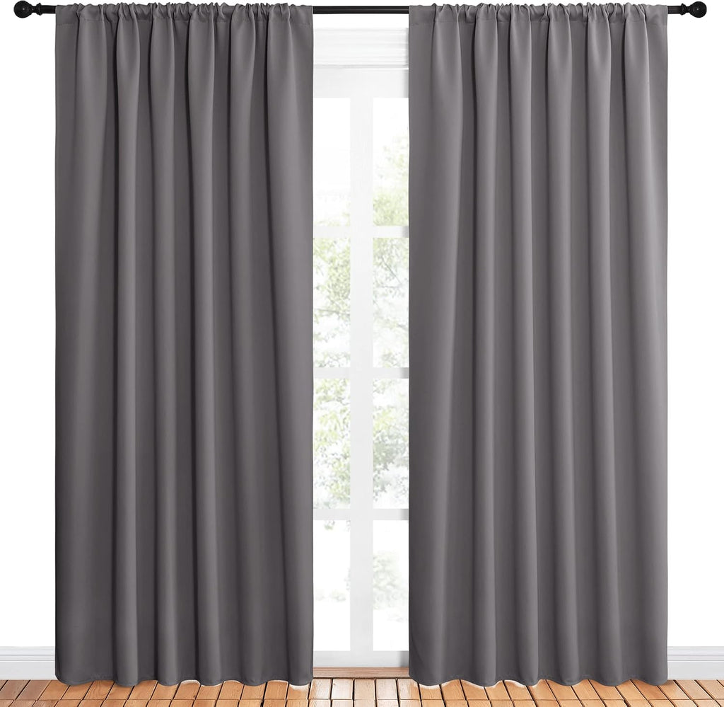 NICETOWN Blackout Curtain Panels for Window - Thermal Insulated Rod Pocket Blackout Drapes/Draperies for Dining Room (2 Panels, W62 x L84…