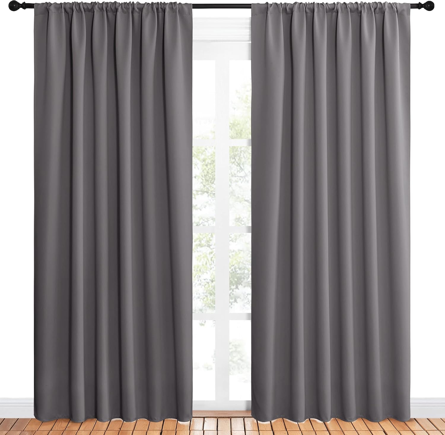 NICETOWN Blackout Curtain Panels for Window - Thermal Insulated Rod Pocket Blackout Drapes/Draperies for Dining Room (2 Panels, W62 x L84…