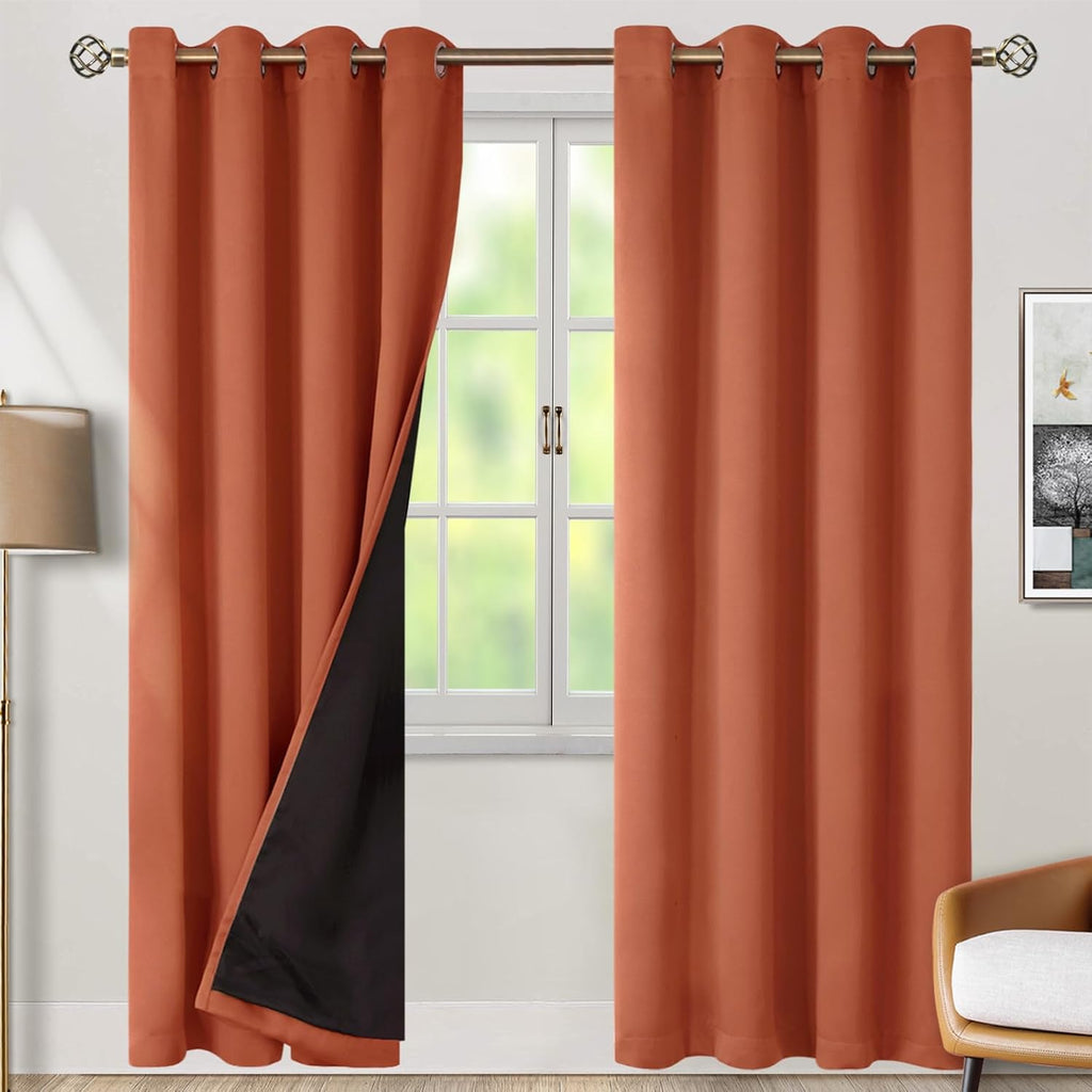 BGment Thermal Insulated 100% Blackout Curtains 84 Inch Length 2 Panels, Total Light Blocking Curtains for Bedroom, Grommet Window Drapes w…
