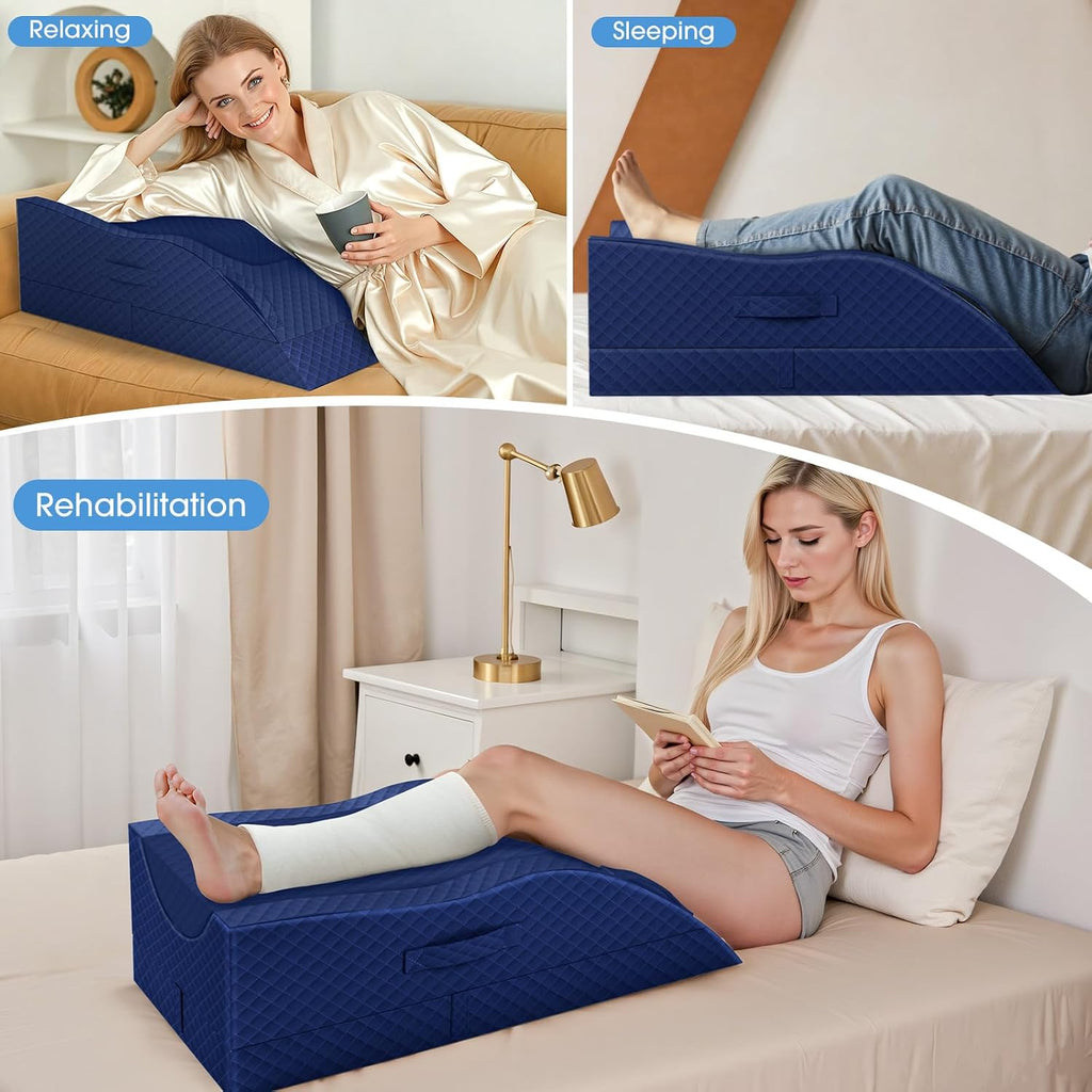 TranquilRelax TranquilRelax Leg Pillow, Leg Elevation Pillow with Pad and Memory Foam, Height Adjustable Bolster Pillow for Legs, Le…