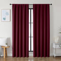 Simplebrand Ava Burgundy Blackout Curtains for Bedroom 84 Inch Length 2 Panels Set, Solid Thermal Insulated Privacy Living Room Window Trea…