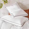 Goose Feather Down Pillows Standard Size Set of 2, Hotel Collection Bed Pillows for Sleeping, Down Surrounded Gusseted Bed Pillow 2 Pack…