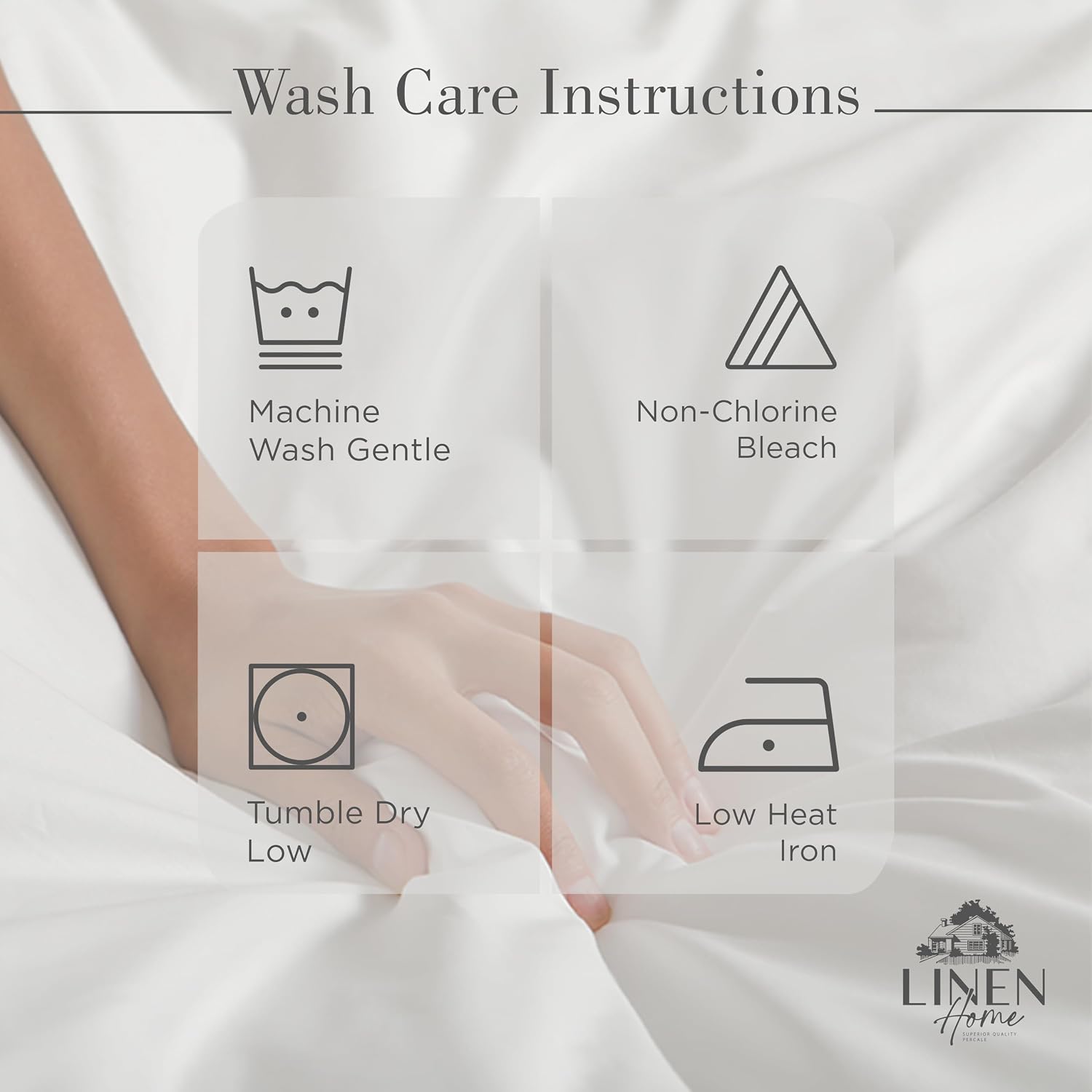 Linen Home 100% Cotton Percale Sheets Twin XL Size, White, Deep Pocket, 3 Pieces Set - 1 Flat, 1 Deep Pocket Fitted Sheet and 1…