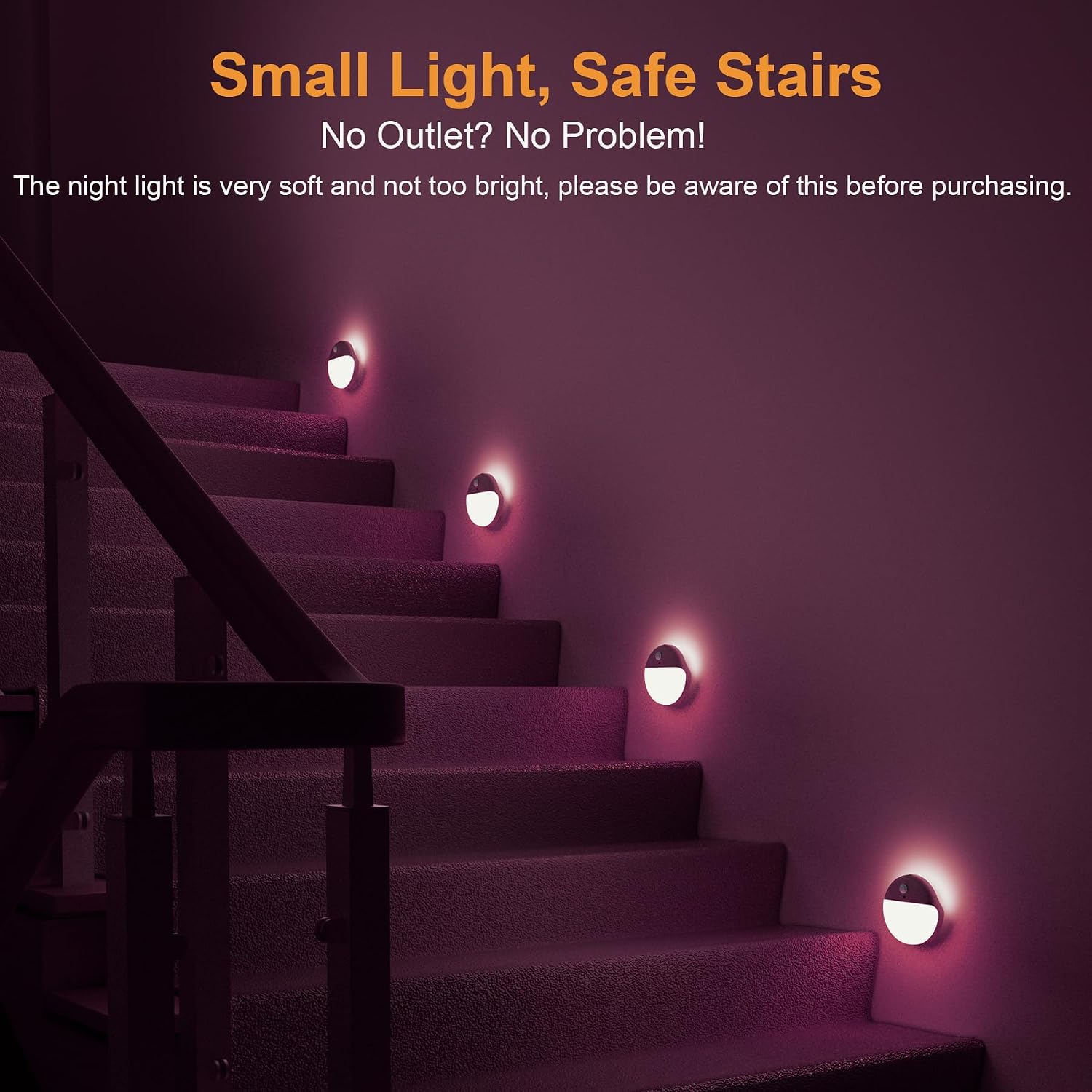 YUNLEX 2 Pack Pink Battery Night Light, Motion Activated Night Light, 2.6" Small Sticky Lights, 3 Light Modes, Dimmable Soft Glow for…