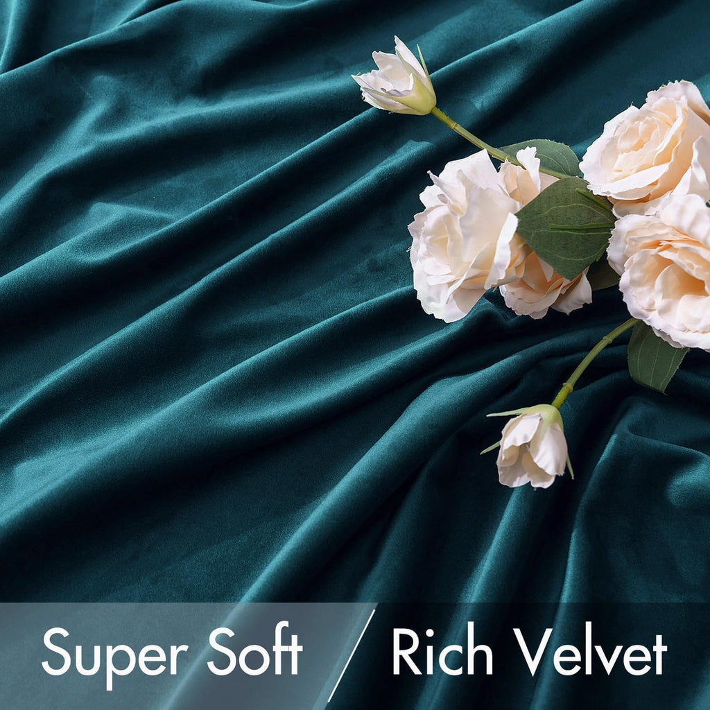 Miulee Blue Velvet Curtains 96 inches 2 Panels - Luxury Room Darkening Curtains for Bedroom Living Room Thermal Insulated Super Soft Window…