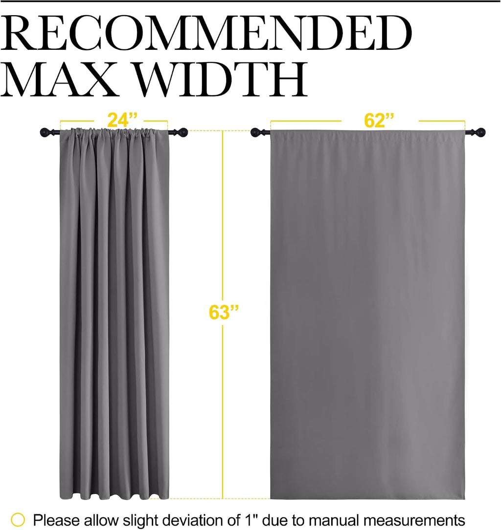 NICETOWN Blackout Curtain Panels for Window - Thermal Insulated Rod Pocket Blackout Drapes/Draperies for Dining Room (2 Panels, W62 x L63…