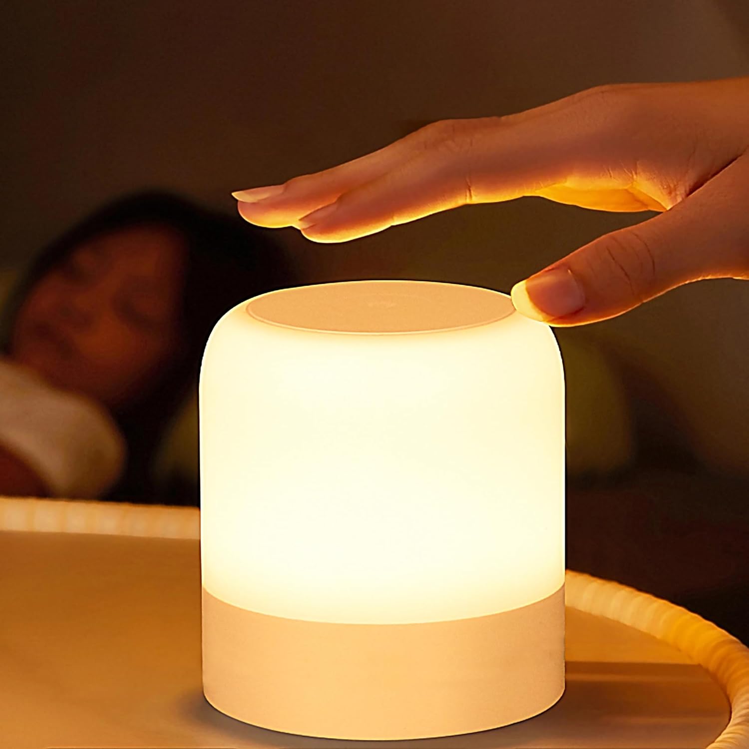 Fnmyco Portable Baby Night Light,3 Colours Egg Light for Nursery, Rechargeable Night Light for Kids, Small Cordless Table&Bedside Lamp, Eye Ca…