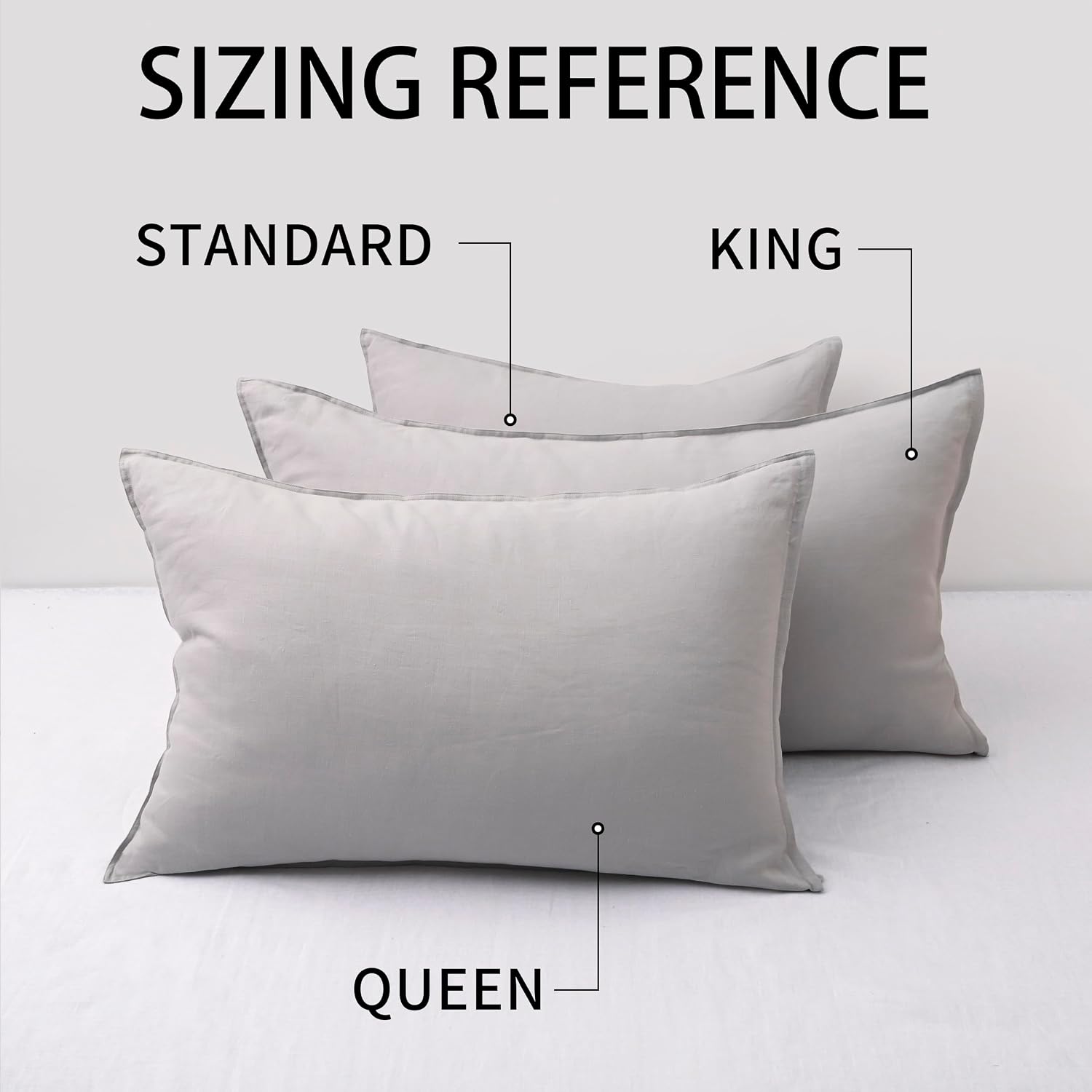 Chuffed Linen Pillowcases 2 Pack 100% Linen Standard Pillow Cases, Breathable and Cooling Washed Pillowshams with Zipper Closure, 20x26 Inc…