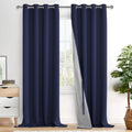 Xwzo 100% Blackout Curtains - Extra Long Thermal Insulated Black Liner Curtains, Noise Reducing and Heat Blocking Drapes for Bedroom with T…