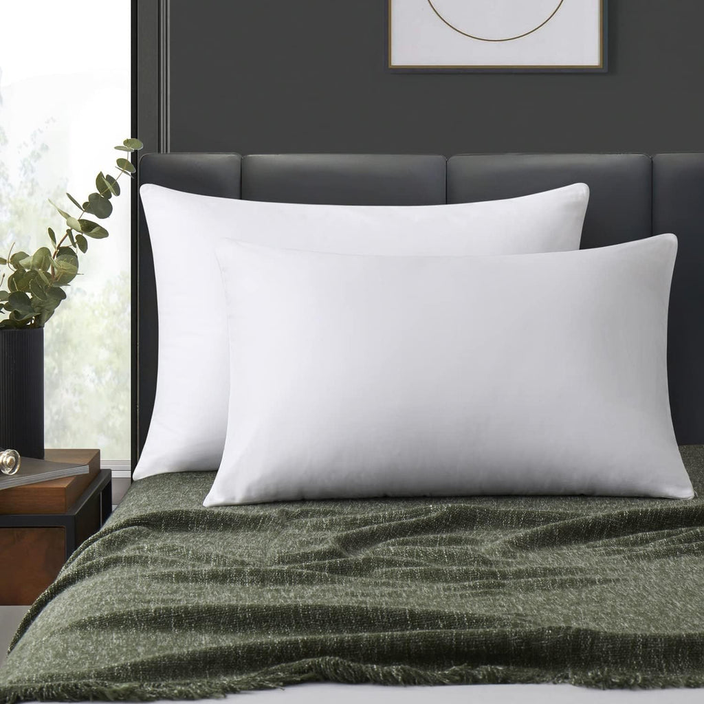 Losafefe 100% Cotton Zippered Pillow Cases King Size Set of 4, Super Soft & Breathable Pillow Protectors with Zipper, White Pillow Case Cov…
