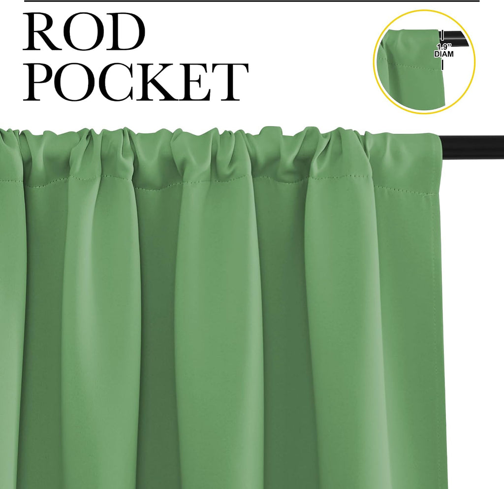Nicetown Blackout Curtains for Living Room, Froest Green, 2 Panels, 42 by 63, Darkening Window Curtain Panels, easy maintenance Solid…