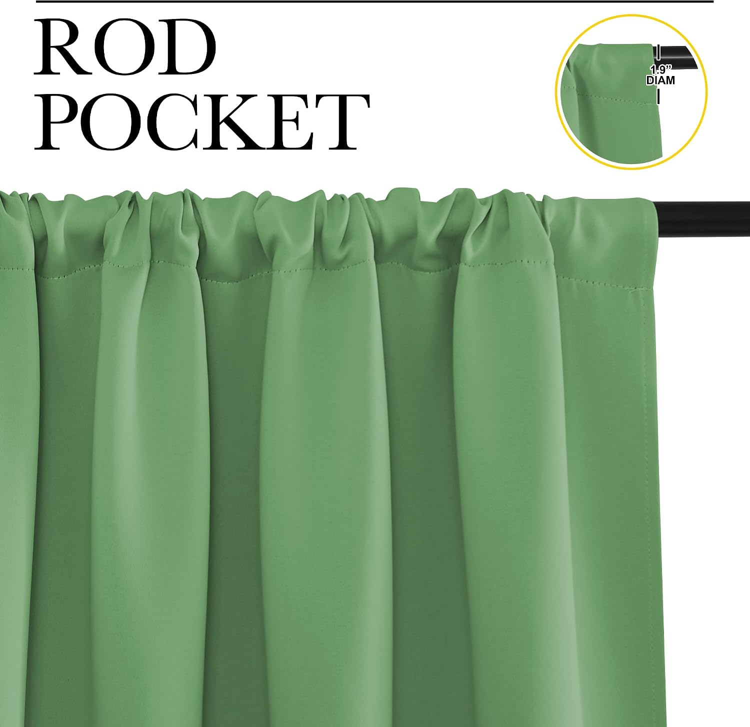 Nicetown Blackout Curtains for Living Room, Froest Green, 2 Panels, 42 by 63, Darkening Window Curtain Panels, easy maintenance Solid…
