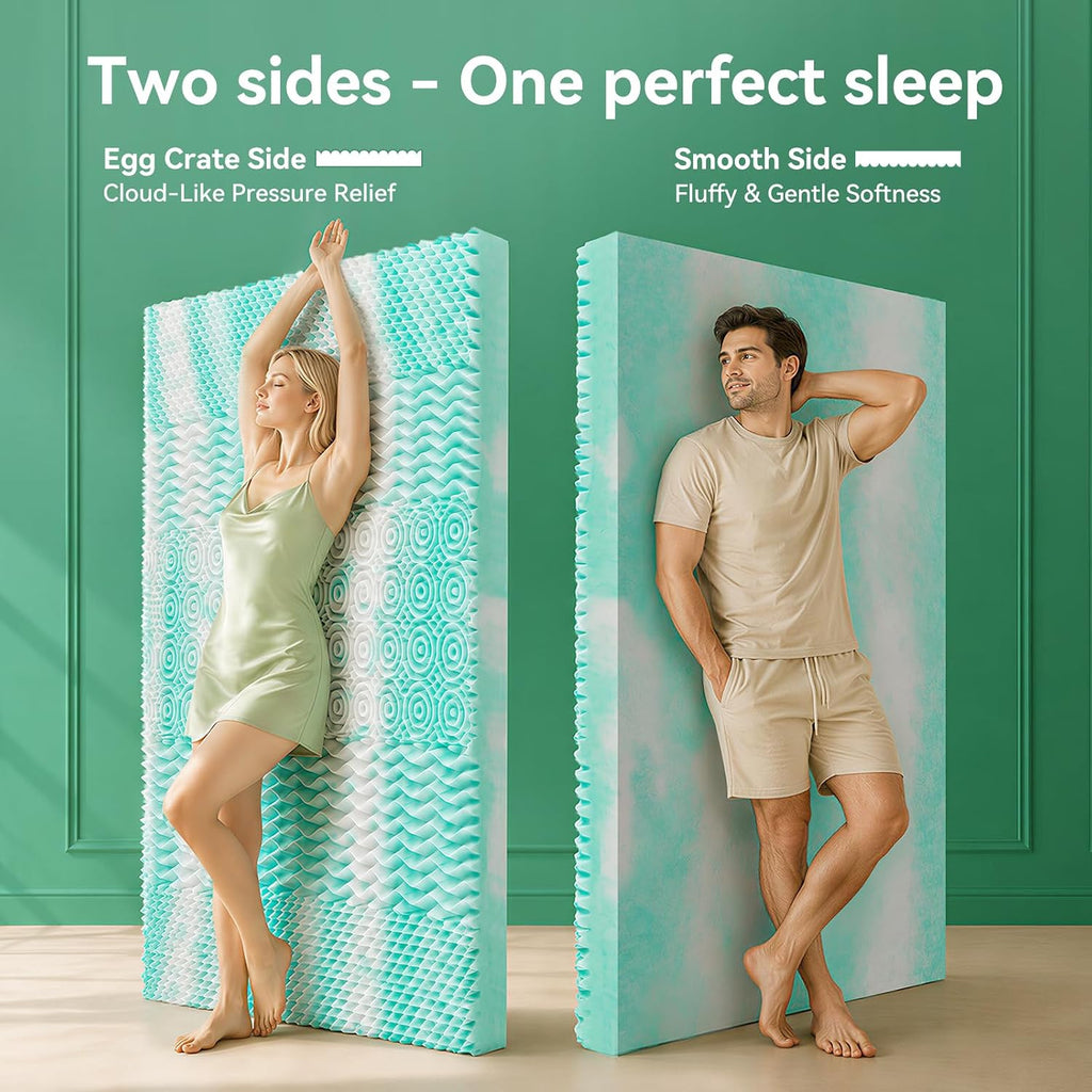 NiceSleepPlusLife Dual Layer 4 Inch Full Size Mattress Topper - 2" Gel Cooling Memory Foam and 2" Ultra Soft Pillow Top, Viscose Made from…