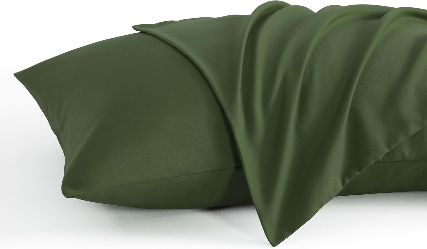 Ntbay King Pillow Cases Set of 2, 2 Pack Brushed Microfiber 20x36 Pillow Cases, Soft, Wrinkle, Fade, Stain Resistant Olive Green Pillow Cas…