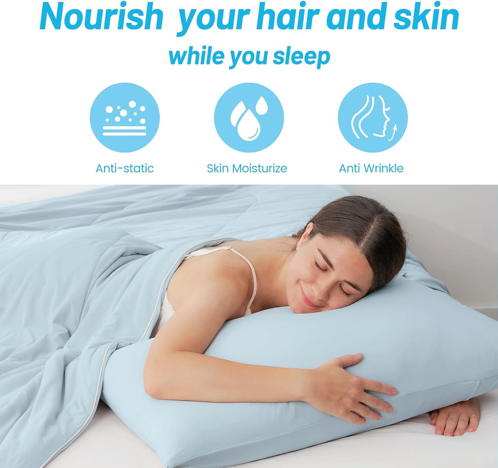 CozyBliss Cozy Bliss 2pcs Cooling Pillow Cases Set for Hot Sleepers & Night Sweats, Q-Max 0.5 Silky Wrinkle-Free Pillow Covers with Envelop…
