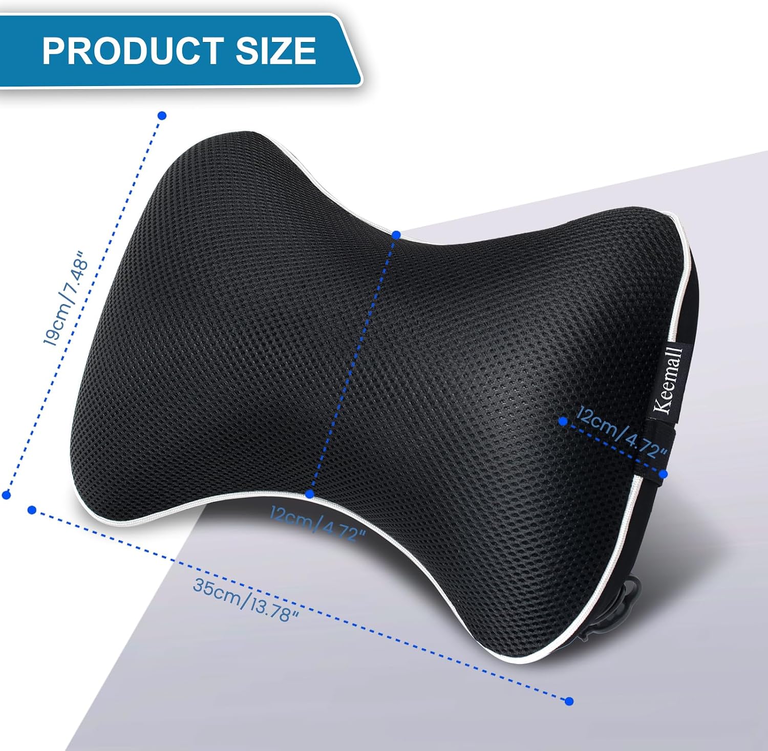 Keemall Inflatable Car Neck Pillow, Soft Headrest Inflatable Car Pillow for Driving Seat with Adjustable Strap, Comfortable Ergonomic…