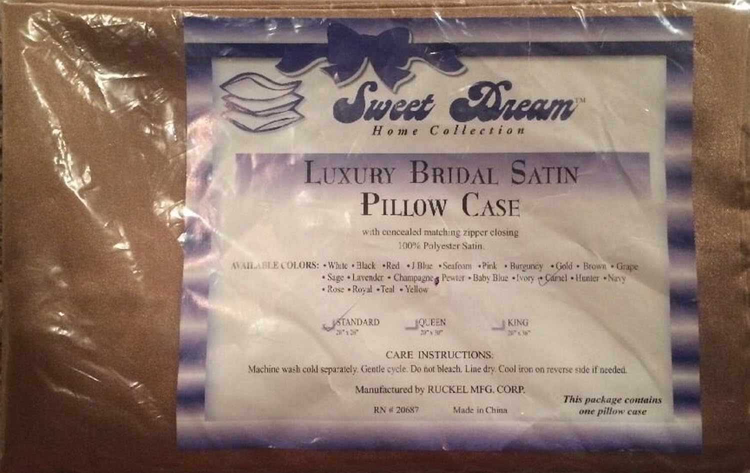 BLISSFORD Luxury Satin Pillowcase for Hair – Standard Satin Pillowcase with Zipper, Ivory (1 per Pack)