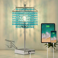 Luvkczc Crystal Table Lamp with Touch Control, Bedside Crystal Table Lamp with USB C+A Ports, Dimmable Lamp for Girls Bedroom, Living…